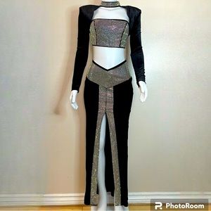 L’atiste Black velvet skirt set